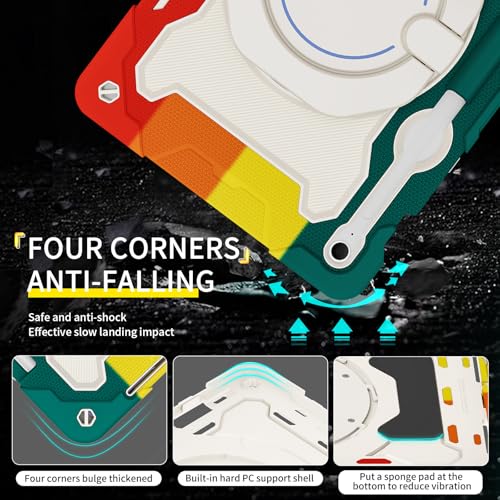 Funda Samsung Galaxy Tab S10 FE Plus con soporte giratorio de 360 grados y correa 2