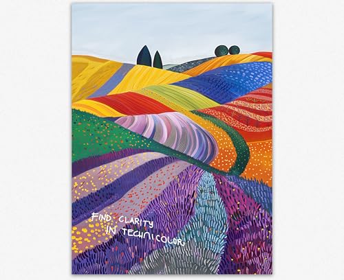 Affiche de peinture color field Wallbuddy 30x40cm - Motif abstrait hills pour décoration murale