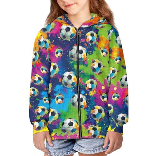 Image of Coloranimal Unisex Girls Boys Long Sleeve Casual Hoodies & Sweatshirts Tops Kids Zip Up Jacket Coat Age 6-16 Year