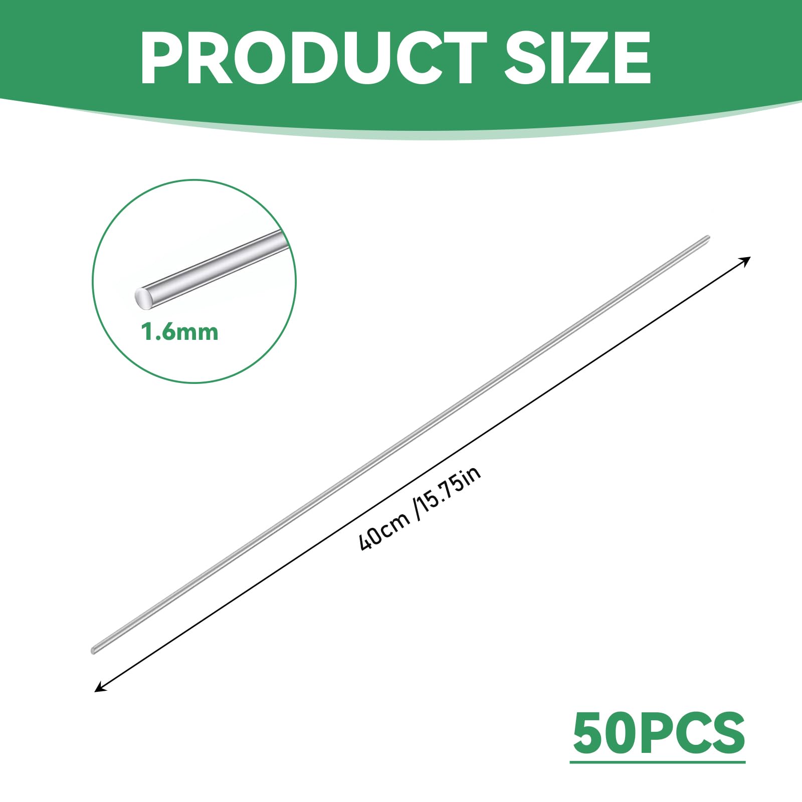50 Stück Edelstahl-Federdraht 1,6 Mm X 400 Mm – Rostfrei, Flexibel, Vielseitig Für DIY, Modellbau & Reparaturen
