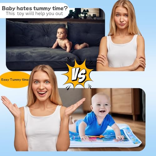 Image of Tummy Time Water Mat for Babies | Sensory Play Gym for 6-12 Months | Newborn Baby Essentials | Water-Filled Activity Mat | Baby Gifts | Pack of 1