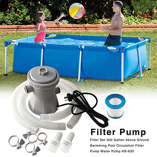 300 Gallon Clear Pool Cartridge Filter Pump Set for Above Ground Pools,Swimming Pool Circulation Filter Pump Water Pump Kit