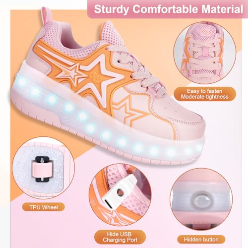 Kids Roller Skate Shoes - Rechargeable Wheels, Fashion Color, Shiny, Birthday for Boys and Girls2