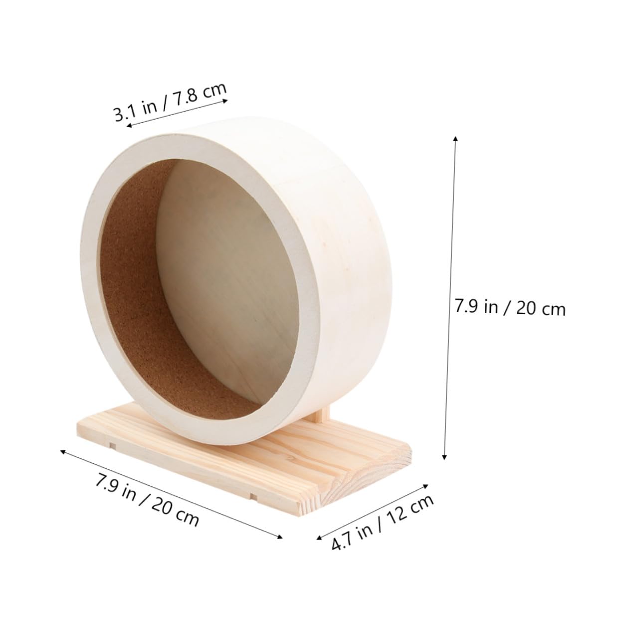 Rueda de Madera sólida Ejercicio Rueda de roedores no Silenciar desct Erizo para Hamsters platillo pequeño Juguete para Mascotas Bambú Beige