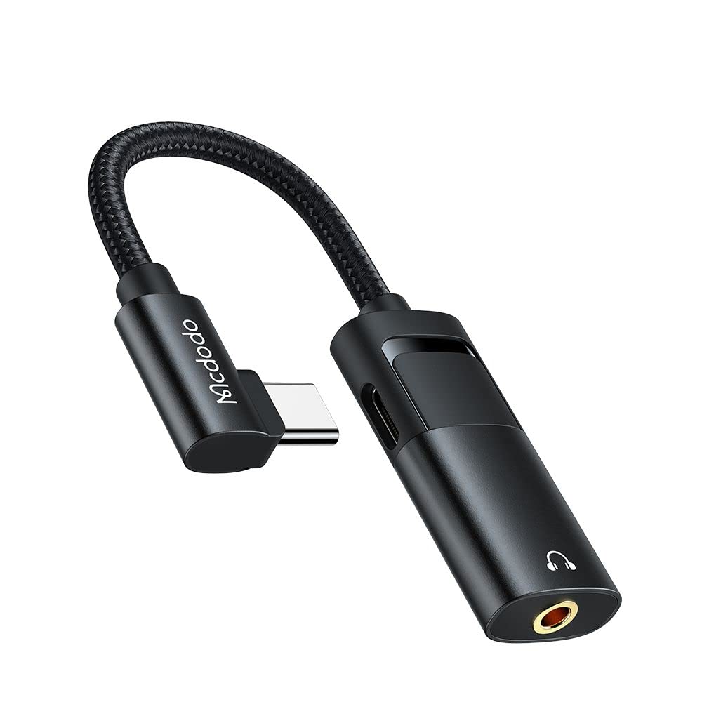 Mcdodo USB-C to AUX Mini Jack 3.5mm + USB-C Adapter, CA-1880 (Black) (B07D7YSDG4) Amazon Price History, Amazon Price Tracker