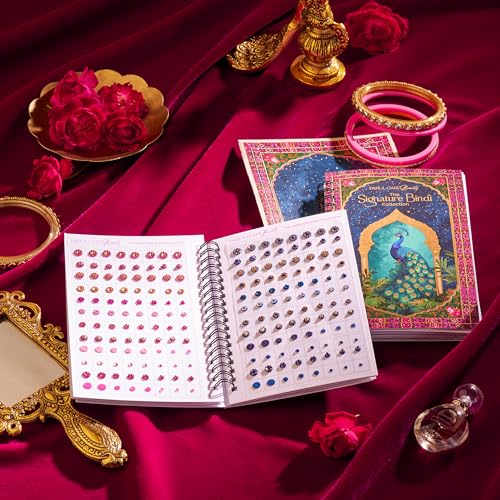 Image of Parul Garg Beauty Signature Bindi Collection - 950+ Multicolour Designer Bindis | Reusable Self-Adhesive Kumkum Bindis | Assorted Sizes 2mm-7mm | Bridal, Wedding, Festive Pack