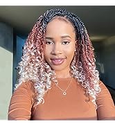 Fulcrum Goddess Box Braids Crochet Hair 14 Inch, 9 Packs Pre Looped Box Braids Crochet Hair For B...