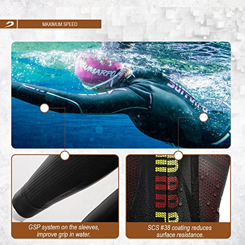 Sumarpo Triathlon Wetsuit 4/2Mm, Yamamoto Scs Smoothskin Neoprene Skinsuits For Open Water Swimming, Eco-Based, Fina & Ironman & Usat Approved #TOP3