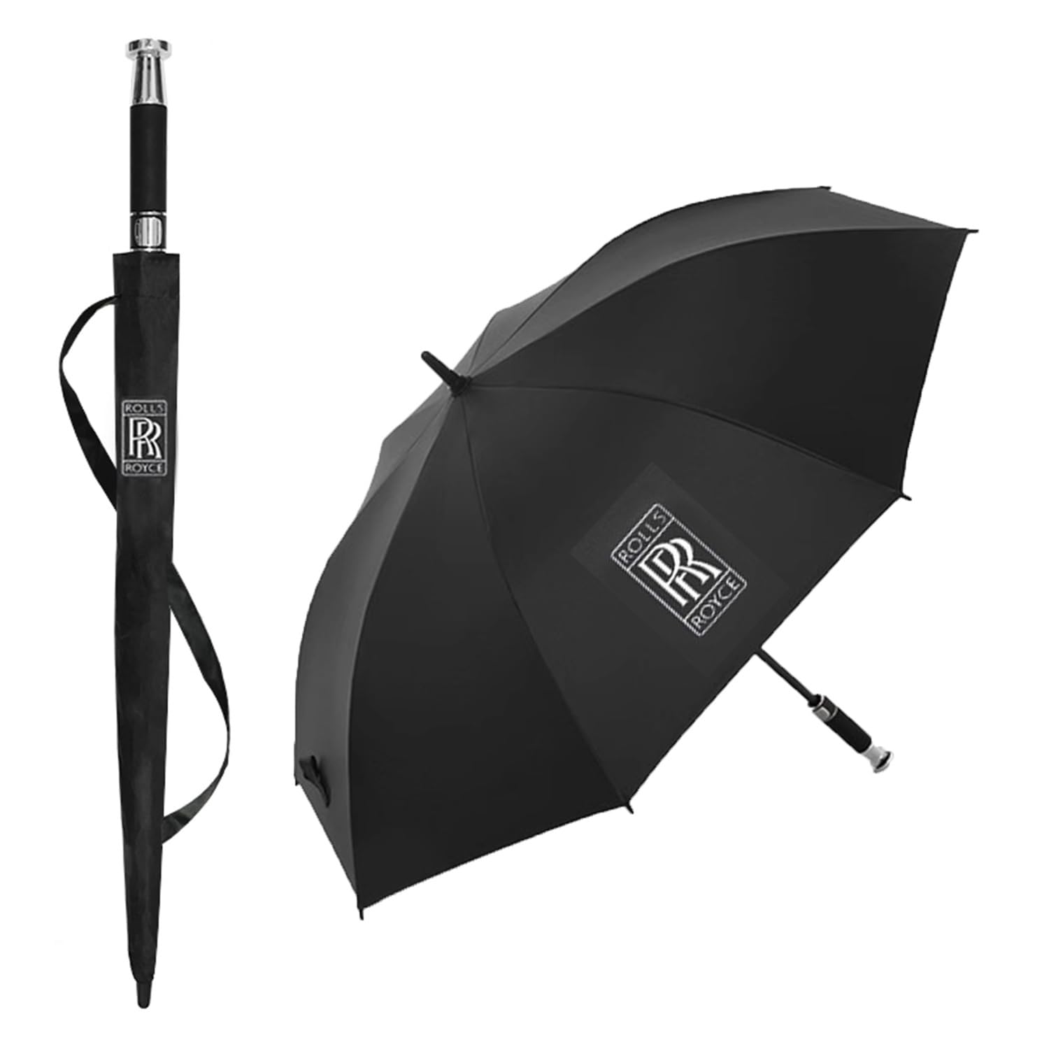 KHIRY Windproof Stick Umbrella for Rolls-Royce Ghost Extended 2012-2022, walking rain brolly Sun Protection for Men Women Waterproof Umbrella