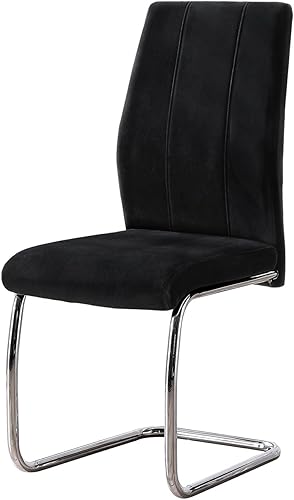 Monarch Specialties SILLA - 2 unidades/39 pulgadas de alto/terciopelo negro/silla de comedor cromada