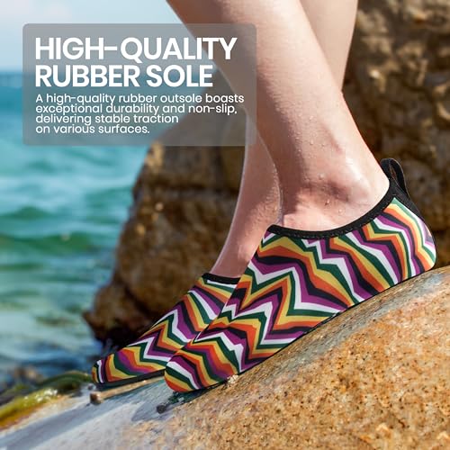 Image of SEEKWAY Water Shoes Women Men Adult Quick-Dry Aqua Socks Barefoot Non Slip for Beach Swim River Pool Lake surf Black SK002(U)