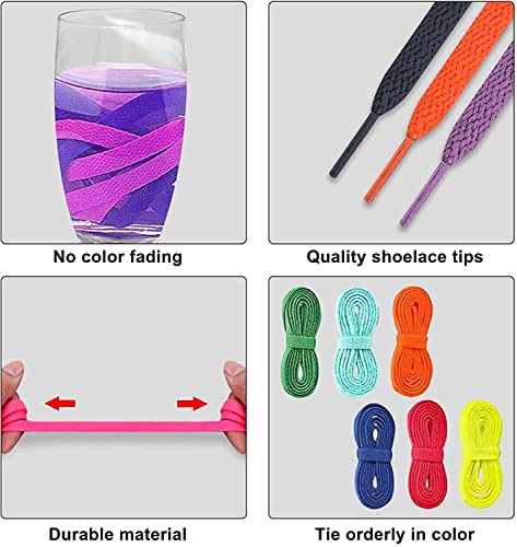 Image of SHOESHINE Sports & Sneakers Shoe Laces - 2 Pairs Set Flat Shoelace for Men & Women