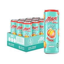 Alani Nu Juicy Peach Sugar Free Energy Drink Pack of 12
