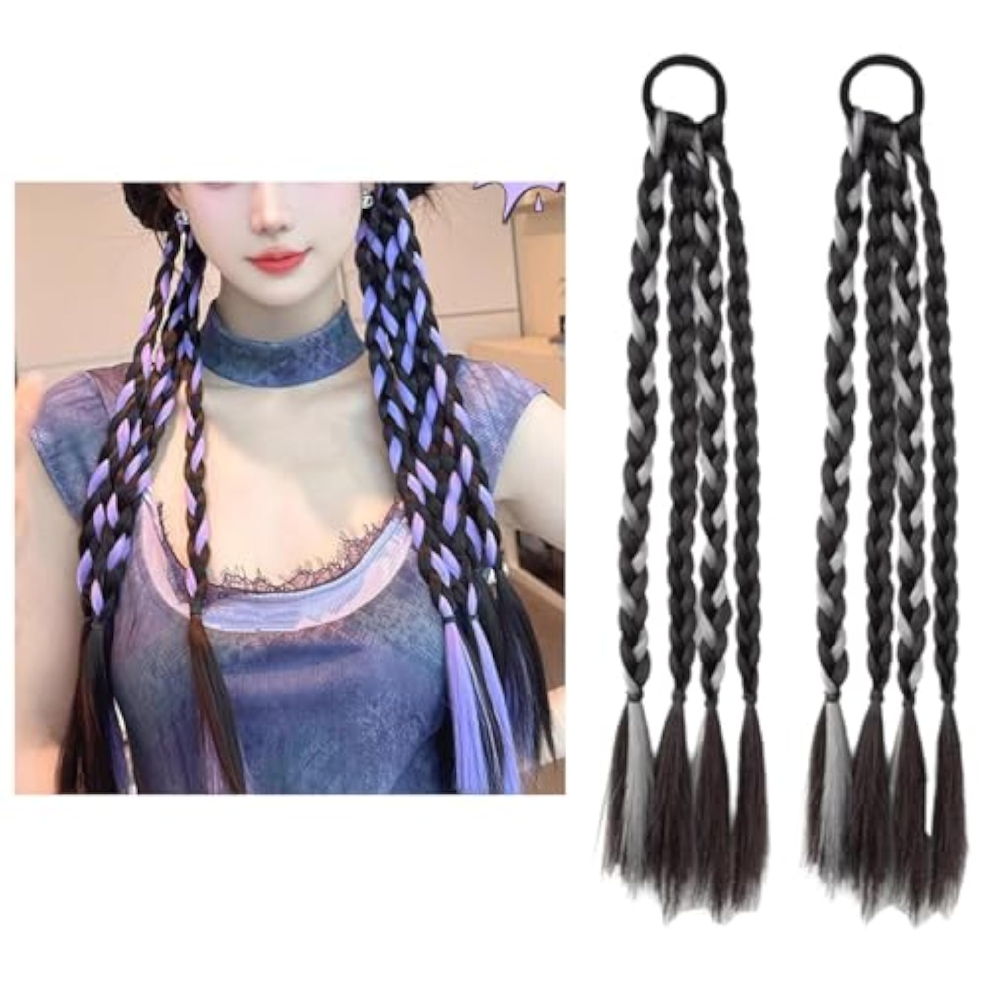 Braids Extensions for Holiday Performance, Grey