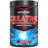 Activlab Creatine Monohydrate 500 g Orange – Kreatin Pulver mit Taurin – 4050 mg Kreatin-Monohydrat pro Portion – Für Krafttraining, Muskelaufbau & Leistung