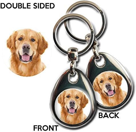 KAZMUGZ GOLDEN RETRIEVER DOG KEYRING. Heavy quality metal gift keyring. Double sided keychain. Puppy Dog Pet gift.