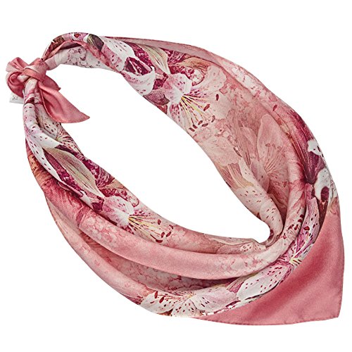 PB-SOAR Damen Seidentuch Seidenschal Bandana Halstuch Nickituch aus 100% Seide 52 x 52cm (Muster 7)