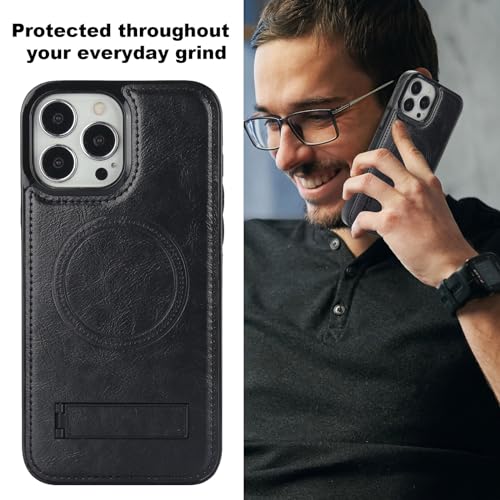 Coque iPhone 12 Pro Max magnétique cuir antichoc béquille protection complète - 6