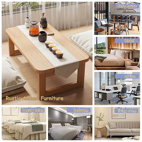 Table basse pliante en bambou pour optimiser les petits salons et bureaux - 5