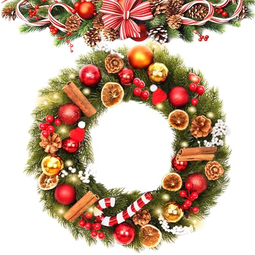 Livofloral Weihnachtskranz 40cm, Türkranz Weihnachten Deko mit...