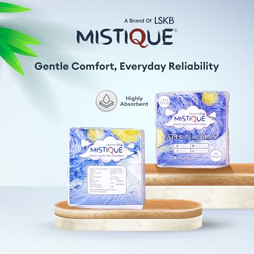Image of MISTIQUE 2 Ply 50 Pulls Tissue Paper Napkin (Pack of 6) | Soft and Highly Absorbent | Sheet Size (30 * 30 cm)