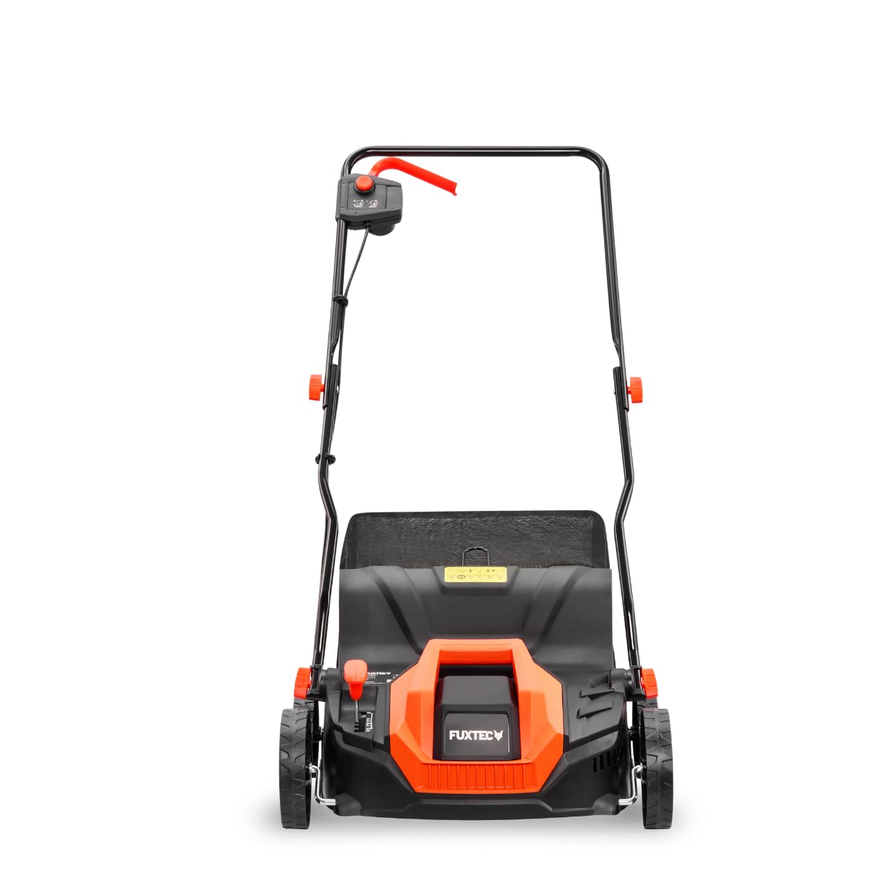 FUXTEC Escarificador Eléctrico FX-EV320ECO, aireador de césped con 1300 W de Potencia, Ancho de Trabajo de 32 cm y ajustes de Profundidad de -12 a +10 mm, Saco recogedor de 40 L