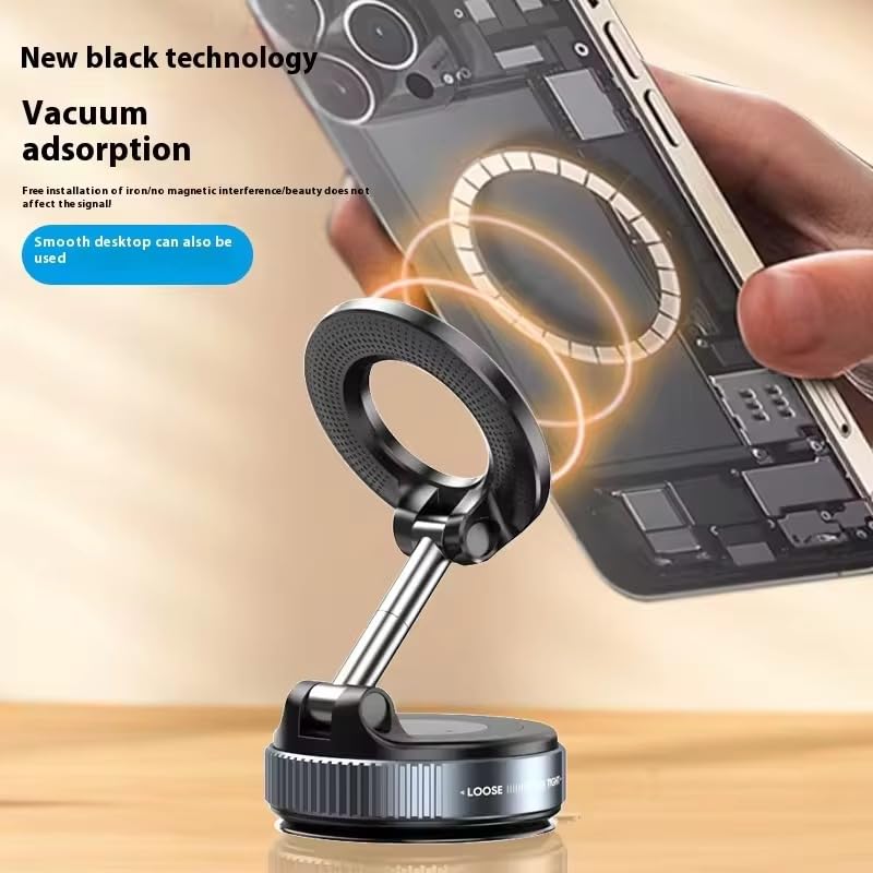 GopinathEcom 360° Vaccum Magnetic Phones Holder, Magnetic Car Phone Mount,Hands-Free Suction Cup Phones Holder for Car/Gym/Mirror/Shower,Mount Compatible All Mobile Phones Holder 2