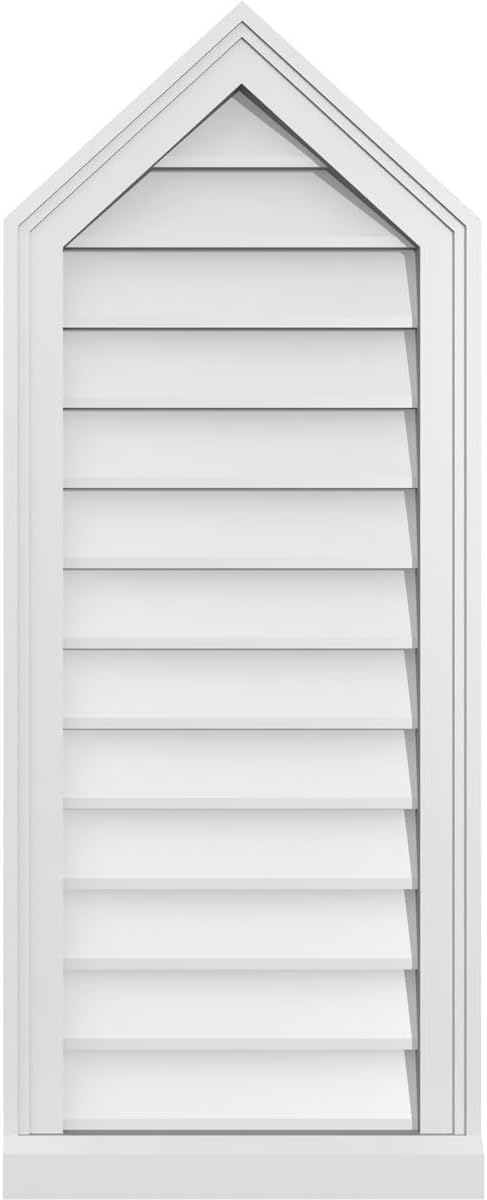 GVSPE16X4003SN-11 Peaked Top Brickmould Sill Frame, Primed Tan Signature Series Surface Mount Gable Vents, 16-in. W x 40-in. H, Unfinished