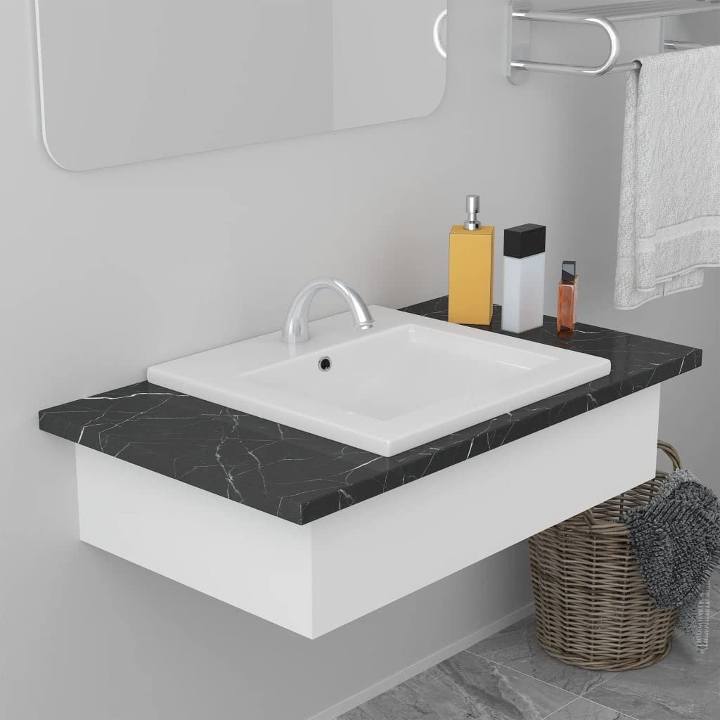 Genérico Lavabo encastrado de cerámica 42x39x18 cm,Bricolaje,Fontanería,Piezas para fontanería,Lavabos y fregaderos,Lavabos,145060