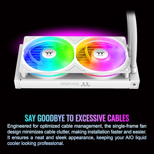 Image of Thermaltake TH240 V3 ARGB CPU Liquid Cooler; Intel /AMD; 1x240mm 500~2500rpm Single Frame ARGB Fan; 240mm Radiator; ARGB Infinity Mirror; Rotatable Pump Head; Snow; CL-W467-PL12SW-A