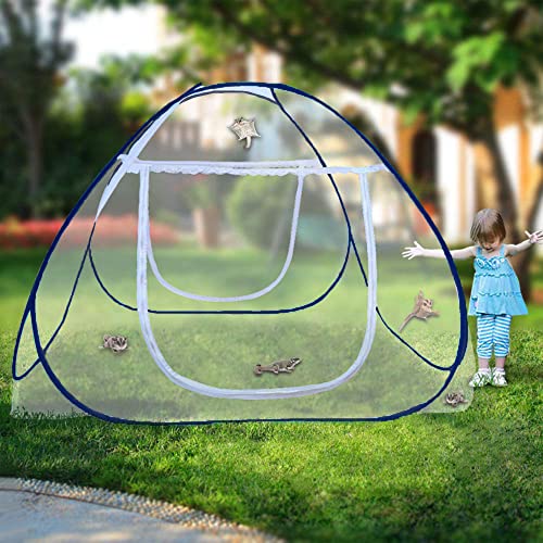 Image of Premium Mosquito Net Mosquito Net, Bed Tent Pop up Mosquito Net for Bed, Bed Canopy Baby Mosquito Nets Trip Insect Fly Screen Bedroom Mosquito Net (122cm*180cm*145cm, Navy Blue)