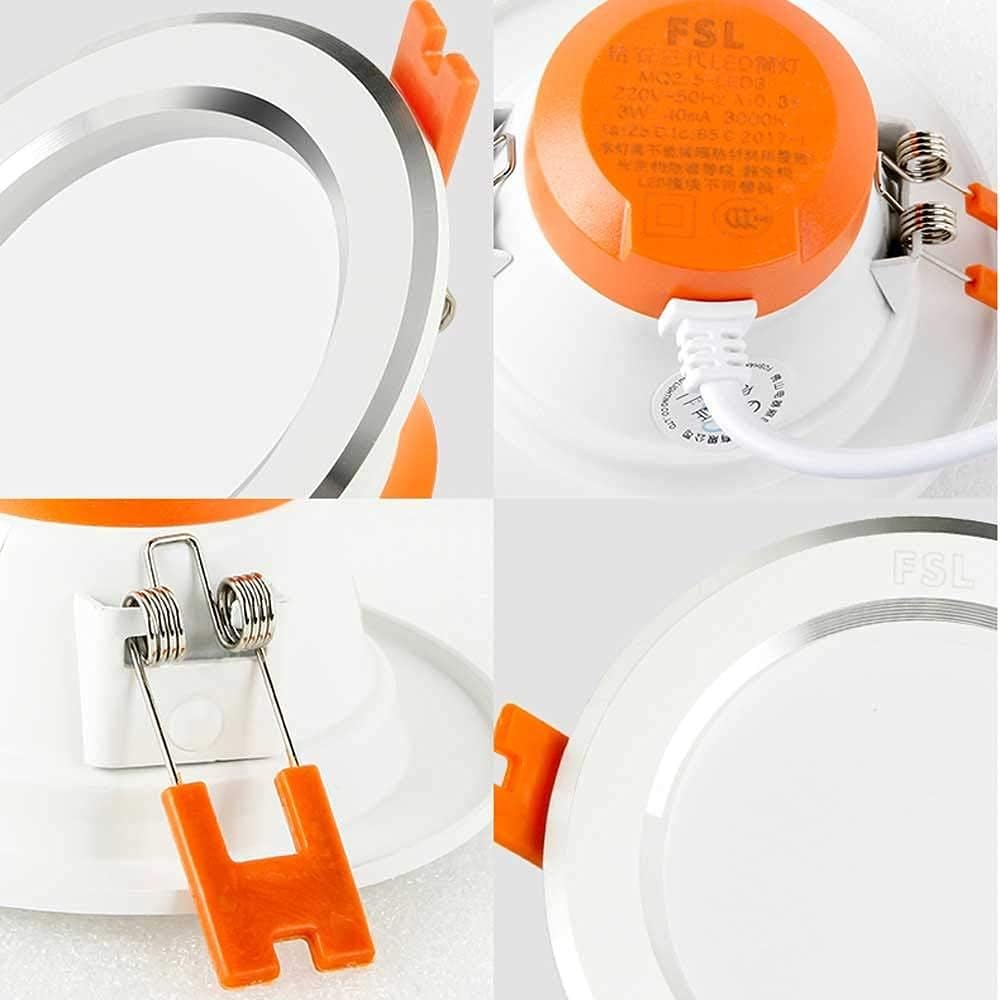 Spotlight，Led Recessed Lights for Ceiling White Downlights, Cool White 6000K Warm White 3000K, 80Ra, Ac85-265V, round Spot Lights for Bathroom, Kitchen, Living Room or Bedroom Outdoor Light
