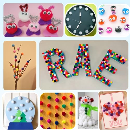 image for Adeweave 1 Inch 300 Pom poms – Soft and Fluffy Craft Pom Pom Balls 