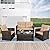 Shintenchi 4-Piece Outdoor Patio Furniture Set, Wicker Rattan Sectional Sofa Couch with Glass Coffee Table | Black