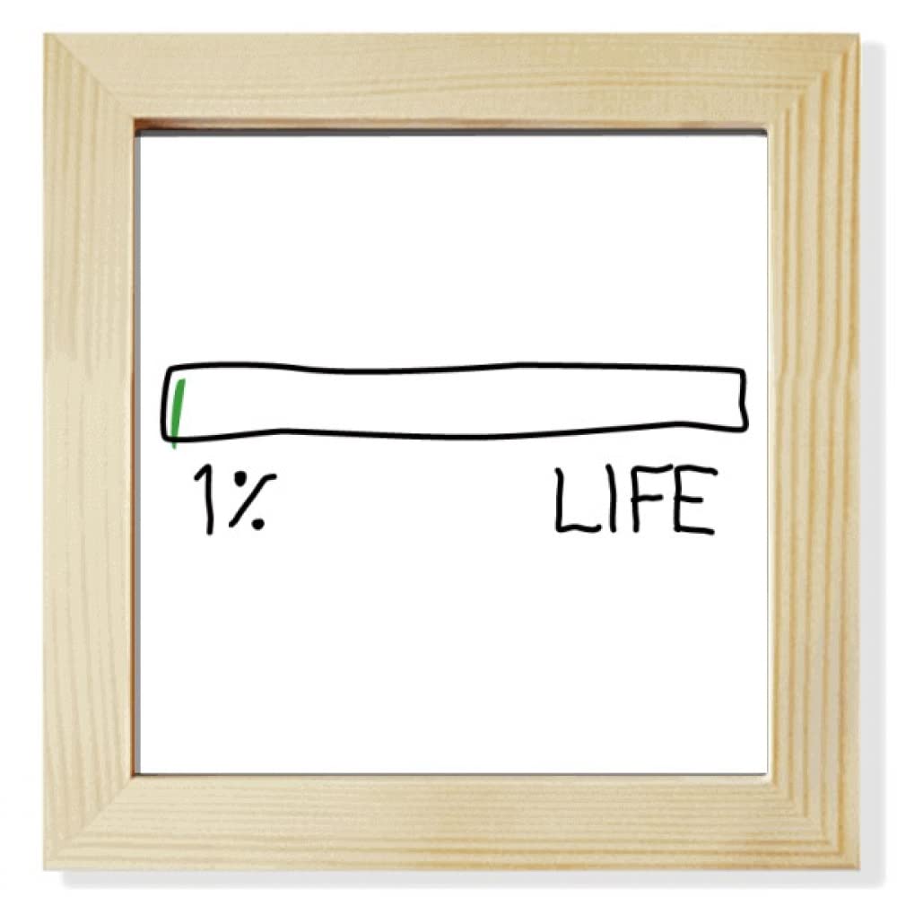 Life Energy Progress Bar Hundredth Newborn Baby Square Picture Frame Wall Tabletop Display