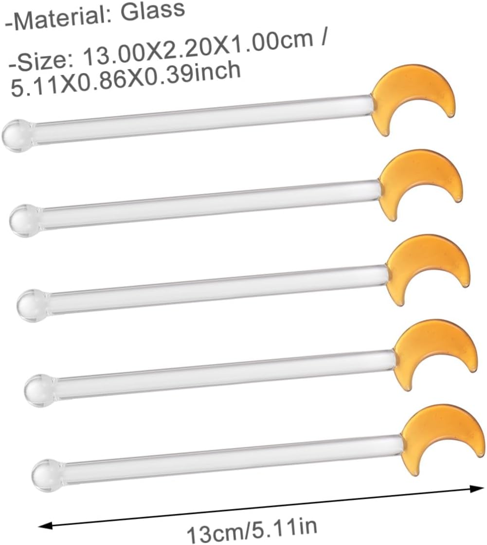 Cocktail and 5Pcs for Swizzle Sticks Glass Fruit Juice Beverages