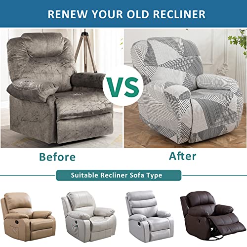 Niluoh Recliner Chair Covers 4-Pieces Stretch Lazy Boy Recliner Covers With Pocket Floral Pattern Reclining Slipcovers Soft Sofa Slipcover Furniture Protector For Pets Kids (Recliner, Pattern 16) #TOP4