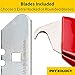 Heavy Duty Hook Blade Utility Knife with 5 Spare Refills. Sharp, Retractable Hooked Box Cutter Tool for Shingles, Roofing, Carpet. USA Made Stainless Steel Handle Fits 2 Notch Replacement Razor Blades