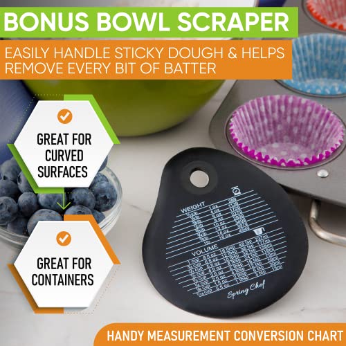 Spring Chef - Bench Scraper, Stainless Steel Dough Scraper, Pastry Scraper, Pizza And Dough Cutter, With Bonus Bowl Scraper, Black #TOP4