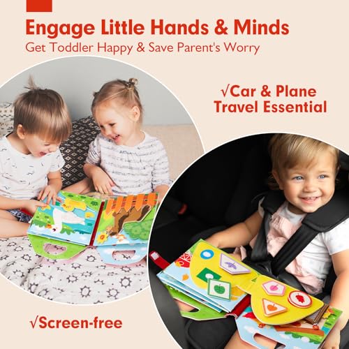 Image of hahaland Busy Book for Toddlers 1-3 - Farm Animals Busy Board 1 Year Old