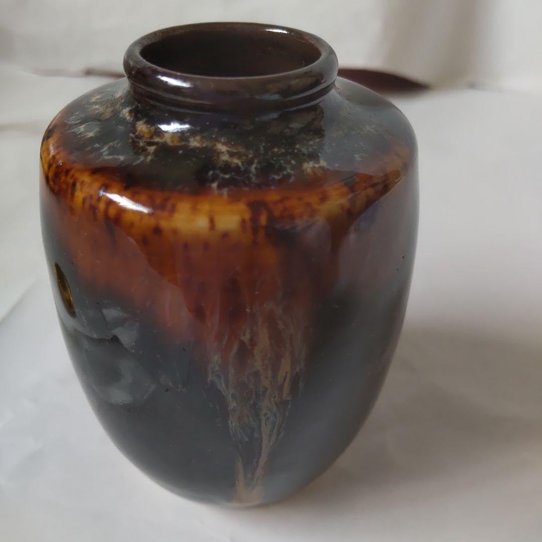 京都洛東 桶谷定一 作 肩衝茶入 仕覆 嵯峨桐 茶道具 共 京都洛東 桶谷定一 作 肩衝茶入 仕覆 嵯峨桐 茶道具 共