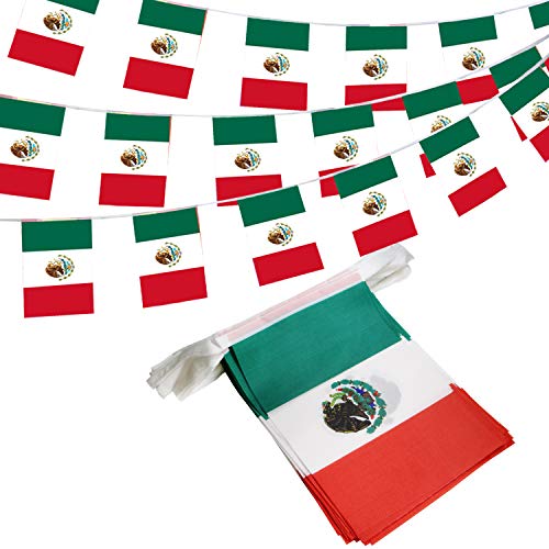 Deportes y Fitness, Outdoors Anley Banderas del banderín de Cuerdas de los Estados Unidos Mexicanos - Eventos patrióticos 16 de septiembre Decoración de la Independencia Mexicana Bares...