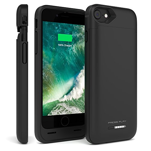 iPhone 7 Battery Case, (Apple Certified), Press Play Nero iPhone Portable Charger Slim Charging Case 4600mAh Extended Battery Pack Power Cases Juice Cover (Black)