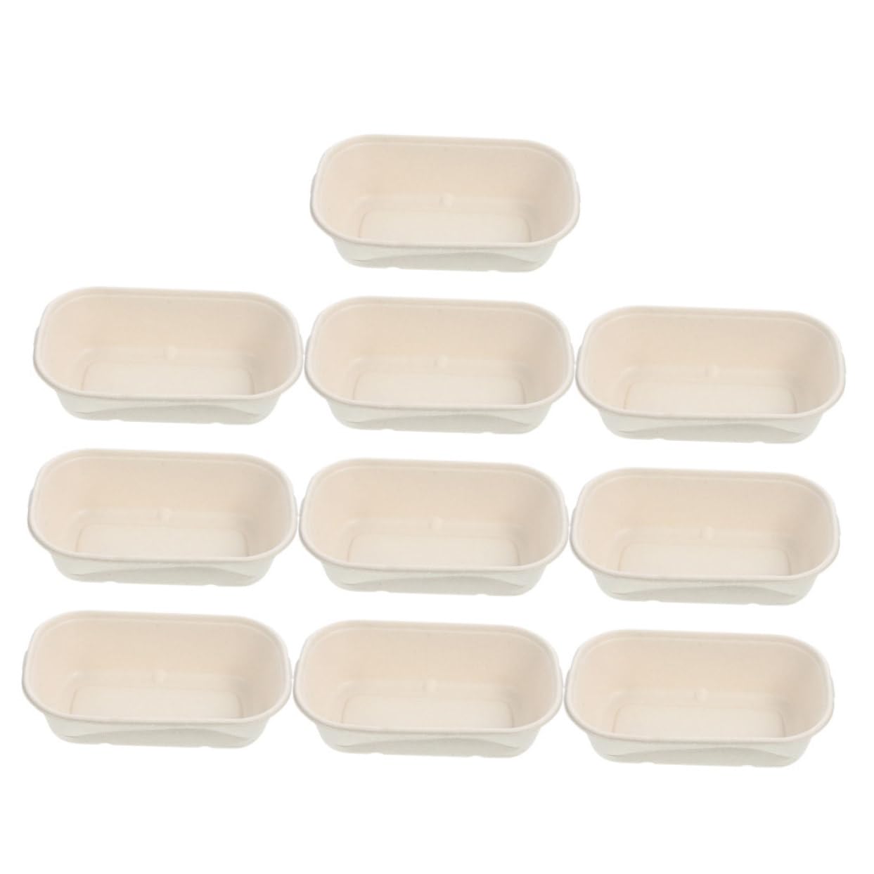 Milisten 10Pcs Disposable Pet Food Bowls Straw Pulp Serving Tray for Cats Dogs Lightweight Compact for Travel Outdoor Use