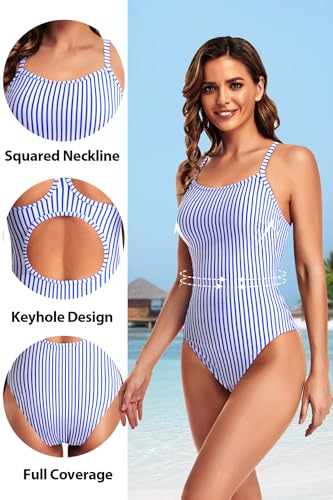 Image of Tempt Me Athletic One Piece Swimsuits for Women | Training, Sport, Racerback, Keyhole, Adjustable straps, Full coverage