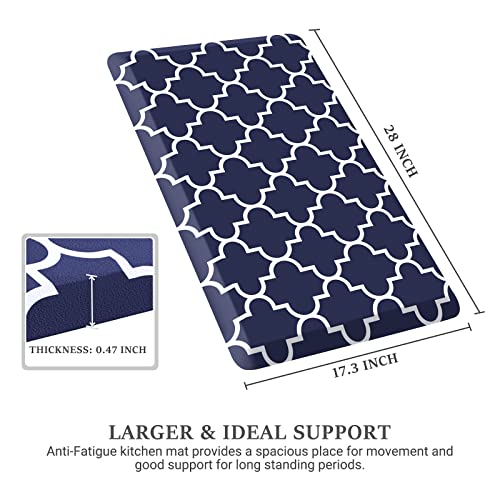 Wiselife Kitchen Runner Rugs Anti-Fatigue Mats,17.3"X 28",Non Slip Waterproof Ergonomic Comfort Mat For Kitchen, Floor Home, Office, Sink, Laundry,Blue #TOP1