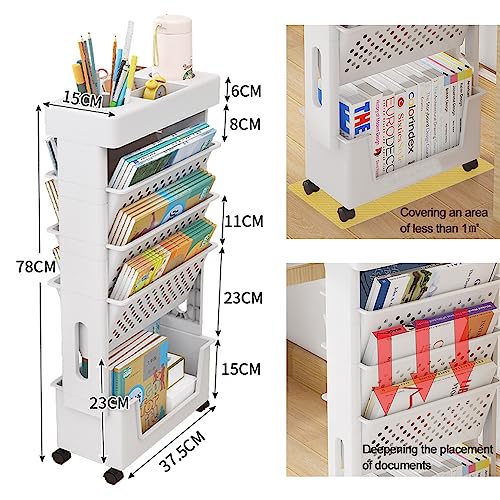 Bibliothèque mobile avec roue pour ranger les livres encombrants