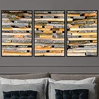 3 Piece Framed Canvas Wall Art Abstract Industrial Modern Art Multicolor Patterns Canvas Prints Home Artwork Decoration for Living Room,Bedroom - 16