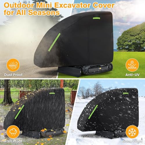 Couverture mini pelle 210D Oxford imperméable pour bâche de protection extérieur noir - 5