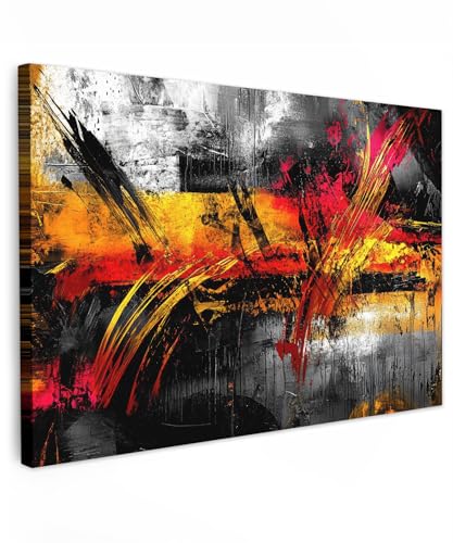 MuchoWow© Wandbilder Groß 120x80 cm XXL Schlafzimmer Home Deko Wohnung Bild Wohnzimmer Fotoleinwand Wand Bilder Leinwand Wall Decor Kunst - Schwarz - Abstrakt